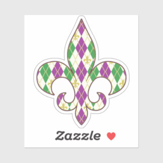 Mardi Gras Argyle Contour Sticker Klistermärken