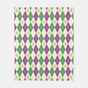 Mardi Gras Argyle Flanellfilt Fleecefilt