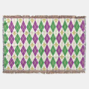 Mardi Gras Argyle kastfilt Filt