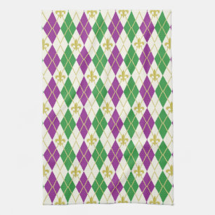 Mardi Gras Argyle Kkök Tower Kökshandduk