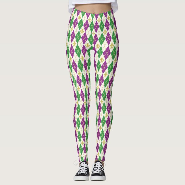 Mardi Gras Argyle Leggings (Framsida)