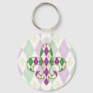 Mardi Gras Argyle Nyckelring