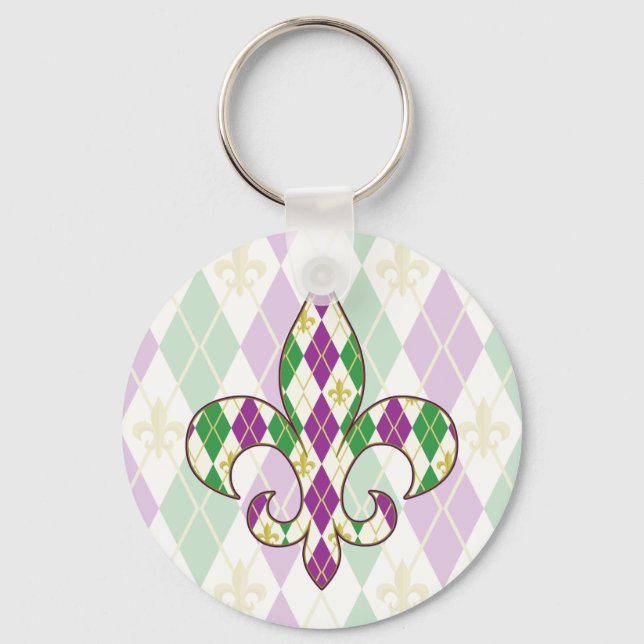 Mardi Gras Argyle Nyckelring (Framsida)