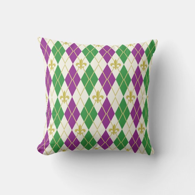Mardi Gras Argyle Pillow Kudde (Framsida)