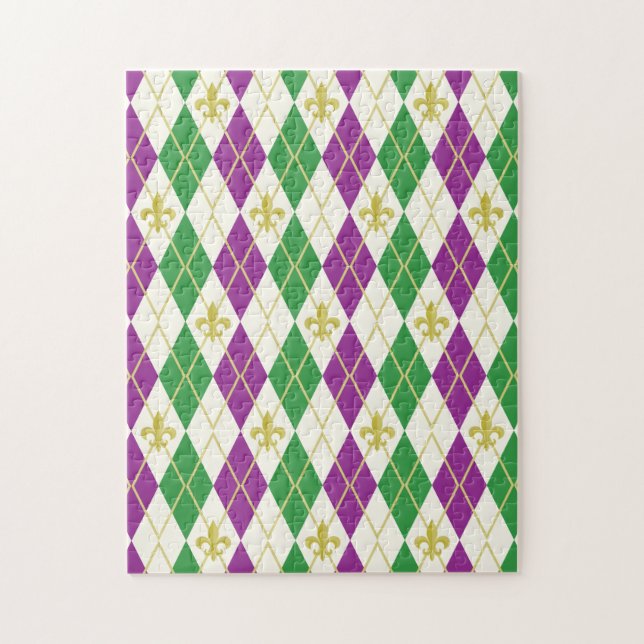 Mardi Gras Argyle Puzzle Pussel (Vertikal)