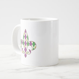 Mardi Gras Argyle Specialty Mugg Jumbo Mugg