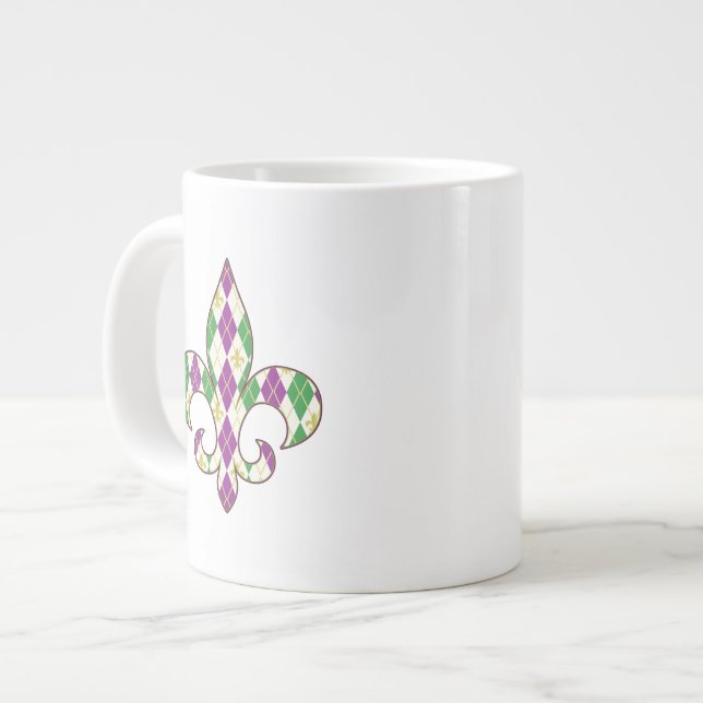 Mardi Gras Argyle Specialty Mugg Jumbo Mugg (Framsida vänster)