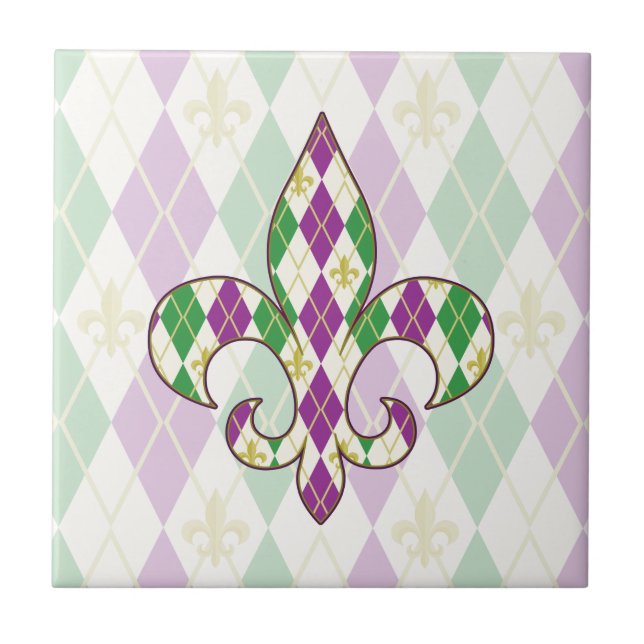 Mardi Gras Argyle Tile Kakelplatta (Framsidan)