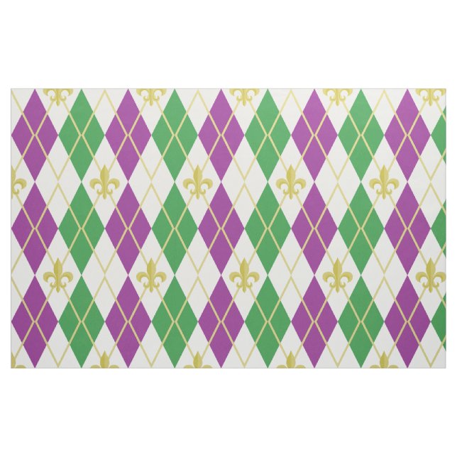 Mardi Gras Argyle tyg (Fat Quarter)