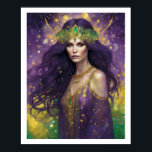 Mardi Gras Art Deco Woman i Lila Gown Poster<br><div class="desc">Skriver är lämpliga för ramning. Du kan ändra bakgrunden till färg. Alla bilder finns i många storlekar och kan överföras till andra produkter. Finns som canvas-,  poster-,  trä-,  metall- och akrylavtryck</div>