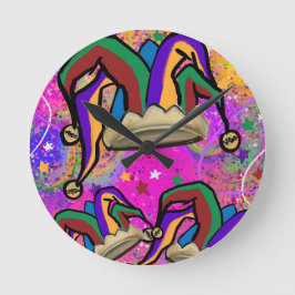 MARDI GRAS ART RUND KLOCKA