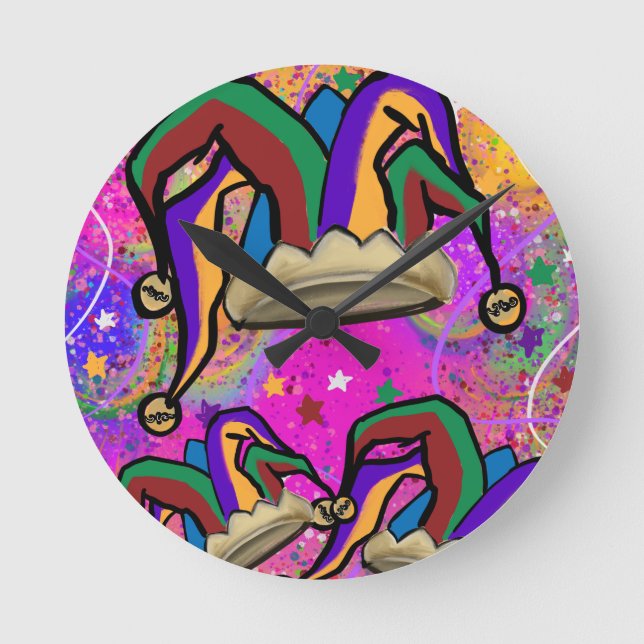 MARDI GRAS ART RUND KLOCKA (Framsida)