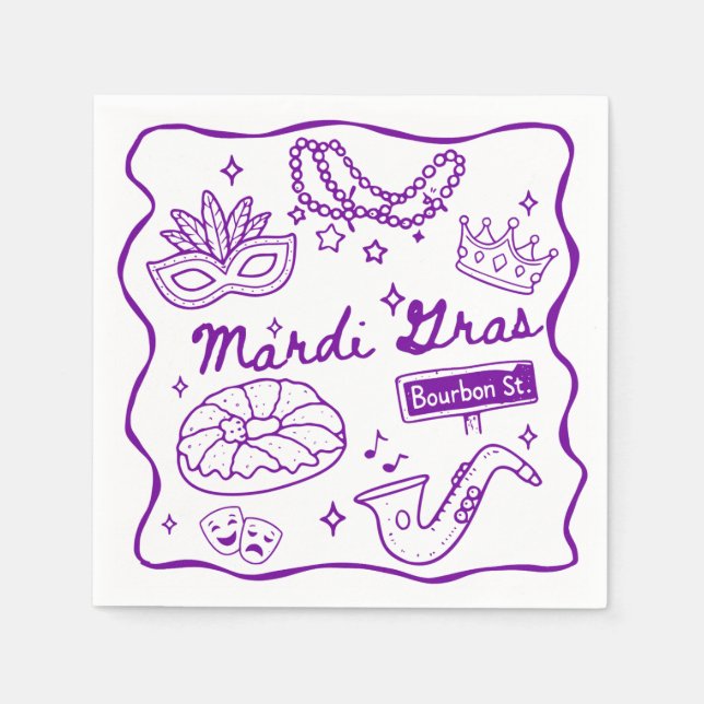 Mardi Gras-avgång Pappersservett (Framsidan)