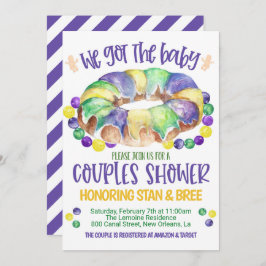 Mardi Gras Baby Par Shower Inbjudan