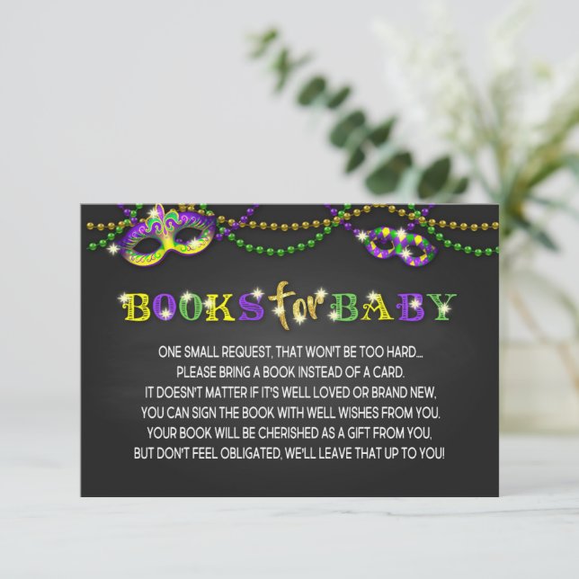 Mardi Gras Baby Shower Bok Infoga Tilläggskort (Stående Fram)
