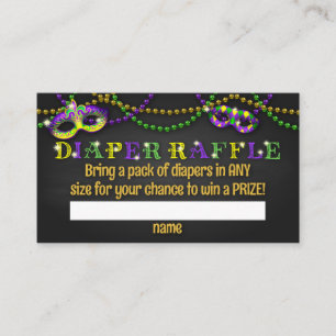 Mardi Gras Baby Shower Diaper Raffle Card Tilläggskort