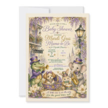 Mardi Gras Baby Shower Inbjudan | New Orleans Ba