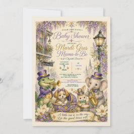 Mardi Gras Baby Shower Inbjudan | New Orleans Ba
