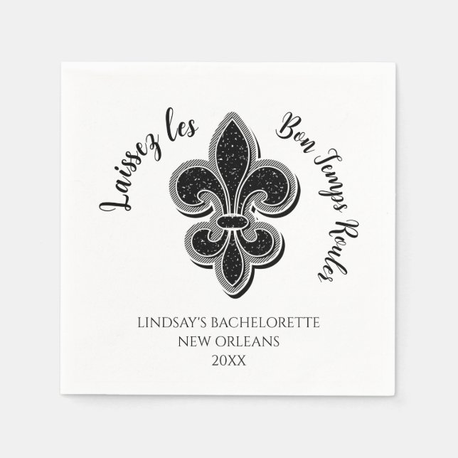 Mardi Gras Bachelorette Party Pappersservett (Framsidan)