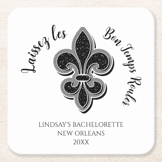 Mardi Gras Bachelorette Party Underlägg Papper Kvadrat (Framsidan)