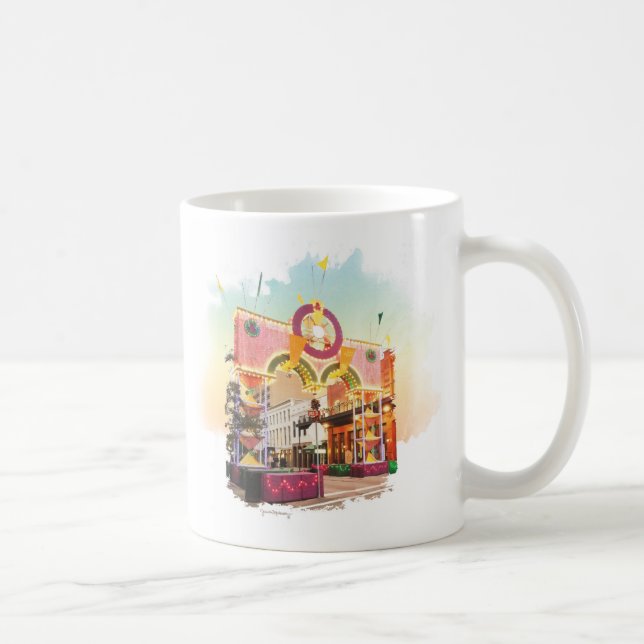 Mardi Gras-båge Galveston, akvarellinspirerad Kaffemugg (Höger)