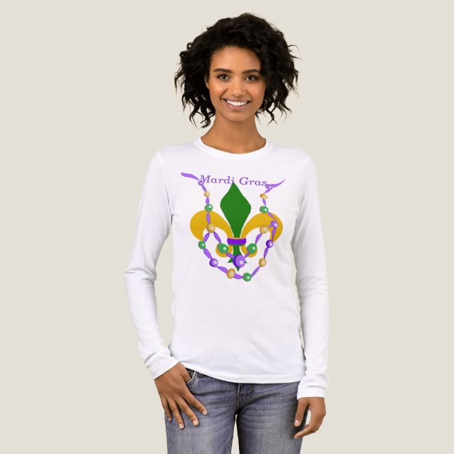 Mardi Gras Bead Necklace and Fleur de Lis T Shirt (Hel framsida)