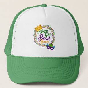 Mardi Gras Bead Queen Tjock Tisdag Carnival Keps