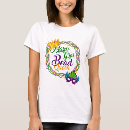Mardi Gras Bead Queen Tjock Tisdag Carnival T Shirt
