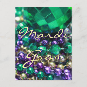 Mardi Gras Bead Throws Anpassningsbar Inbjudan Par