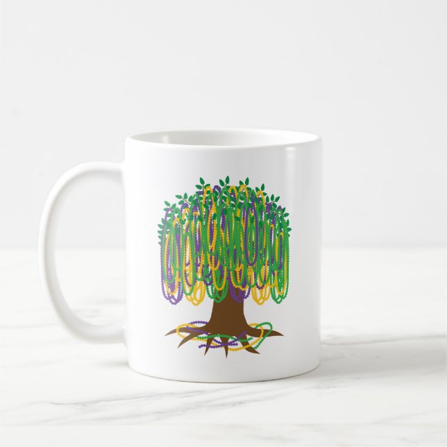 Mardi Gras Bead-Träd Carnival Kaffemugg (Vänster)