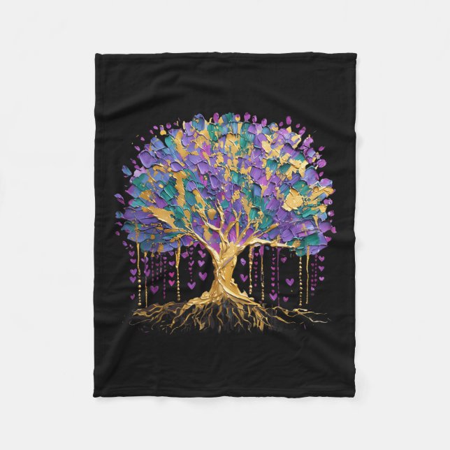 Mardi Gras Bead Träd Carnival New Orleans 2025 Fleecefilt (Framsidan)