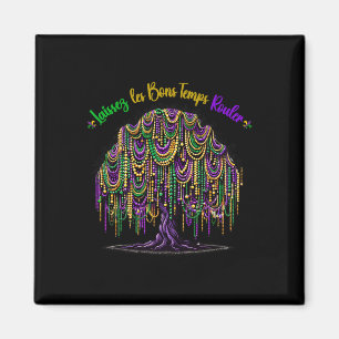 Mardi Gras Bead Träd Carnival New Orleans 2025 för Magnet
