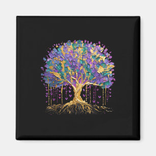 Mardi Gras Bead Träd Carnival New Orleans 2025 Magnet
