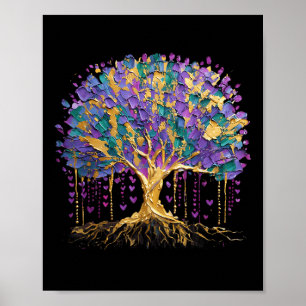 Mardi Gras Bead Träd Carnival New Orleans 2025 Poster