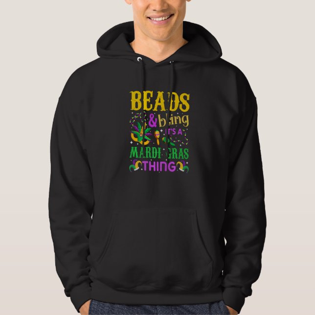 Mardi Gras Beads And Bling It's A Mardi Gras Thing Hoodie (Framsida)