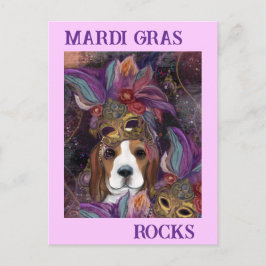 MARDI GRAS BEAGLE VYKORT