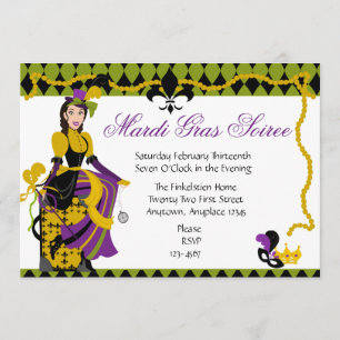 Mardi Gras Beauty Inbjudningar