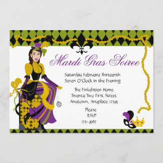Mardi Gras Beauty Inbjudningar