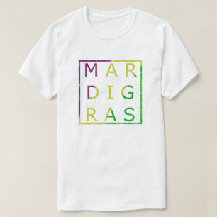 Mardi Gras bedrövad grönt, lilor och Tee