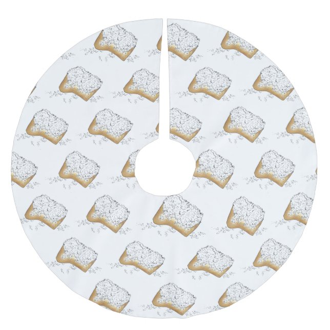 Mardi Gras Beignet Pastry New Orleans Louisiana Julgransmatta Borstad Polyester (Framsidan)