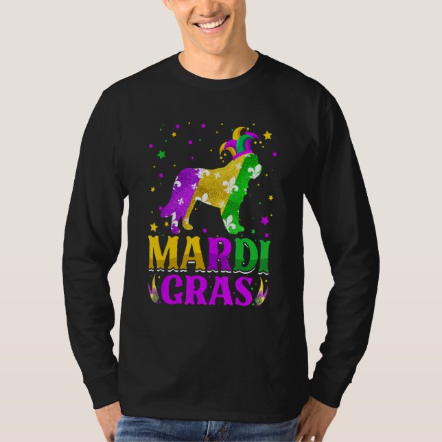 Mardi Gras Bernard Dog Lover Carnival Jester T Shirt (Framsida)