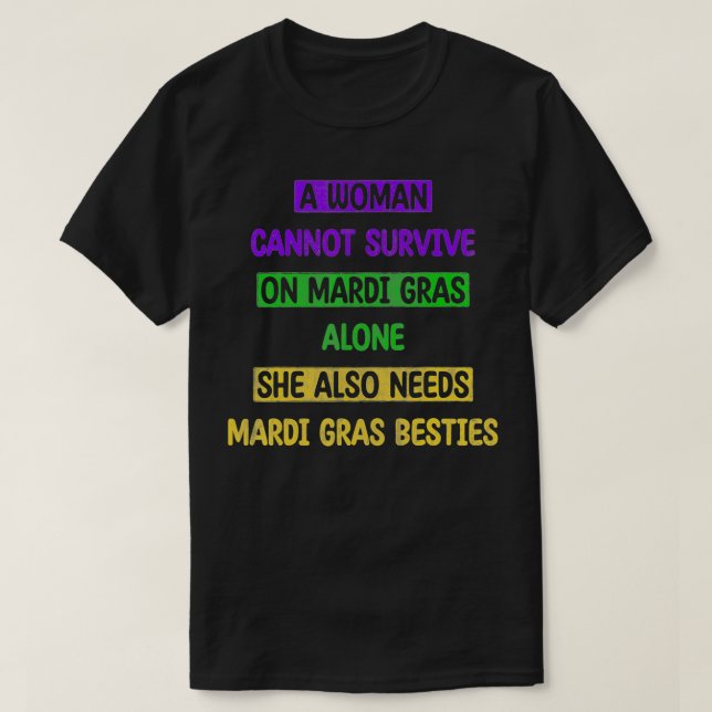 Mardi Gras Besties Mardi Gras Firande Funny Qu T Shirt (Design framsida)