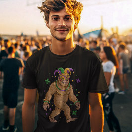 "Mardi Gras Bigfoot – Festive Sasquatch T Shirt