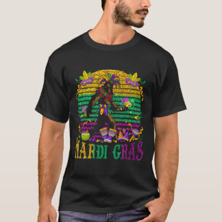 Mardi Gras Bigfoot Roliga Barn Män Sasquatch Mardi T Shirt