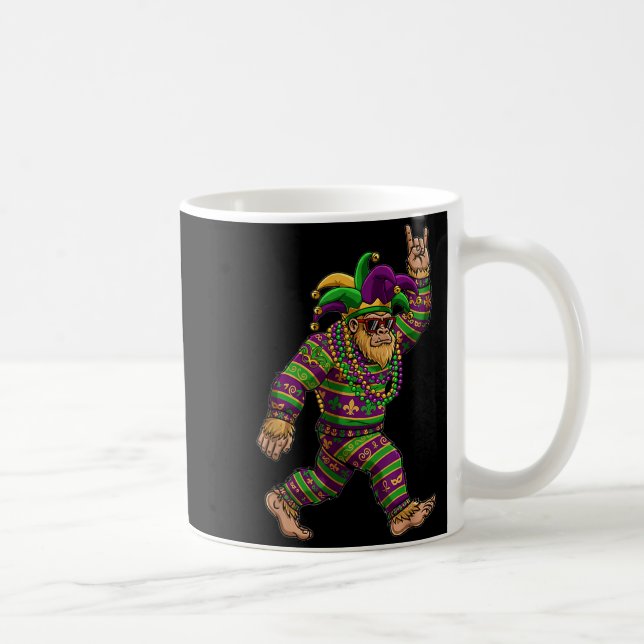 Mardi Gras Bigfoot Sasquatch Karneval New Orleans  Kaffemugg (Höger)