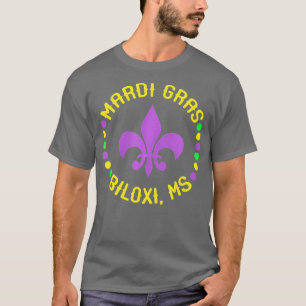 Mardi Gras Biloxi Mississippi Fleur De Lis Pärlor T Shirt