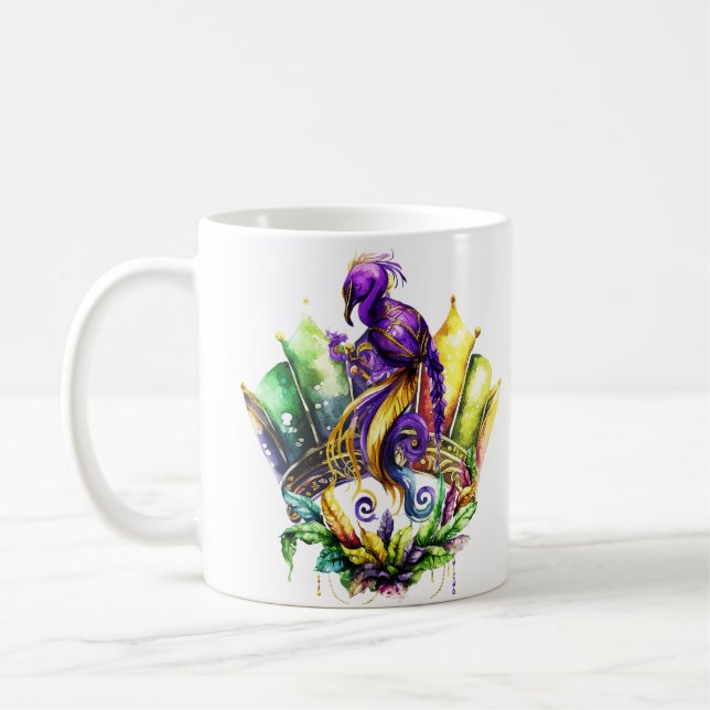 Mardi Gras - Bird and Krona Kaffemugg (Vänster)