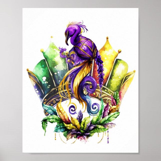 Mardi Gras - Bird and Krona Poster (Framsidan)