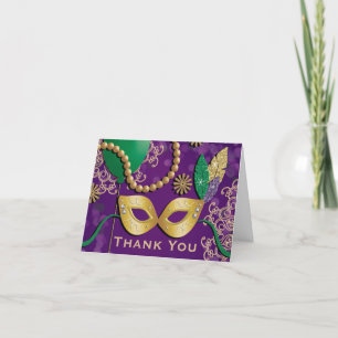 Mardi Gras Birdday Tack-kort Tack Kort