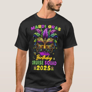Mardi Gras Birthday Cruise Squad 2025 Family Match T Shirt